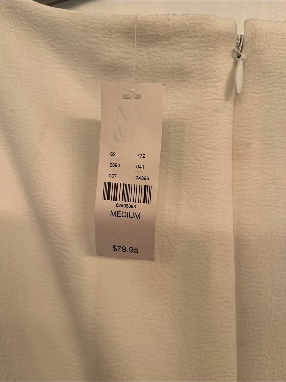 New York & Company Cream Ruched Midi Sheath Dress - Picture 3 of 3
